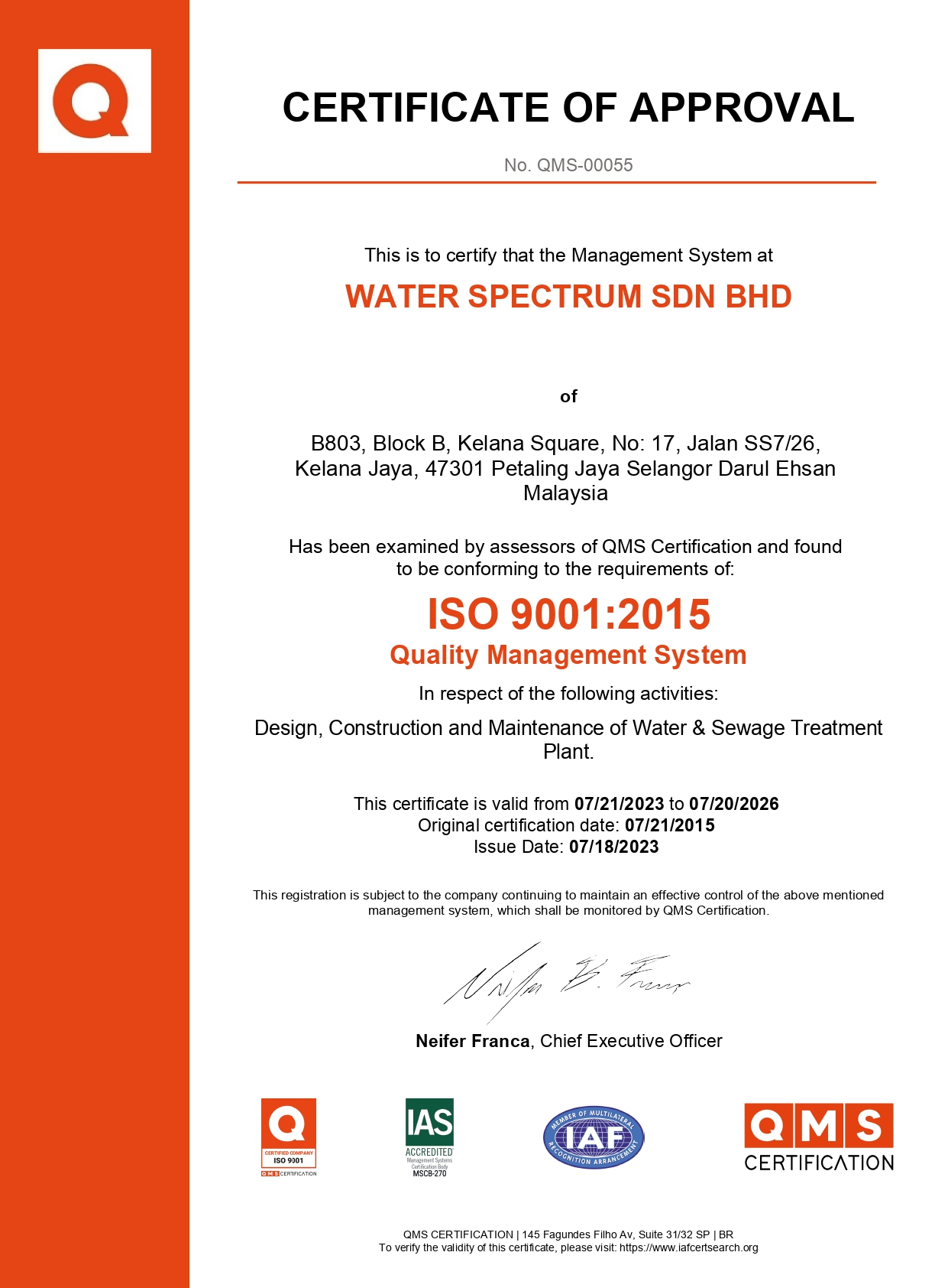 ISO 9001 Certificate