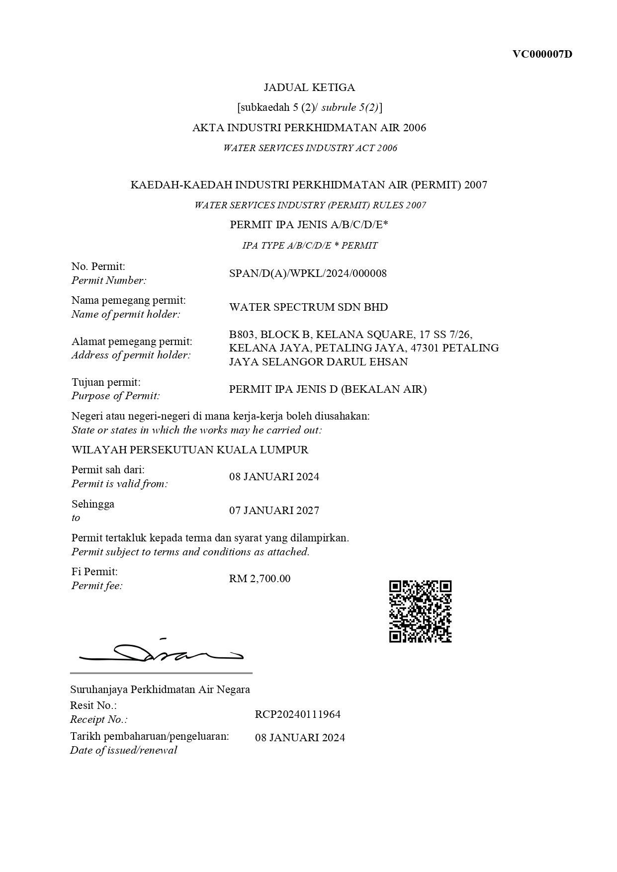 SPAN D – Bekalan Air (WP Kuala Lumpur) – Page 1