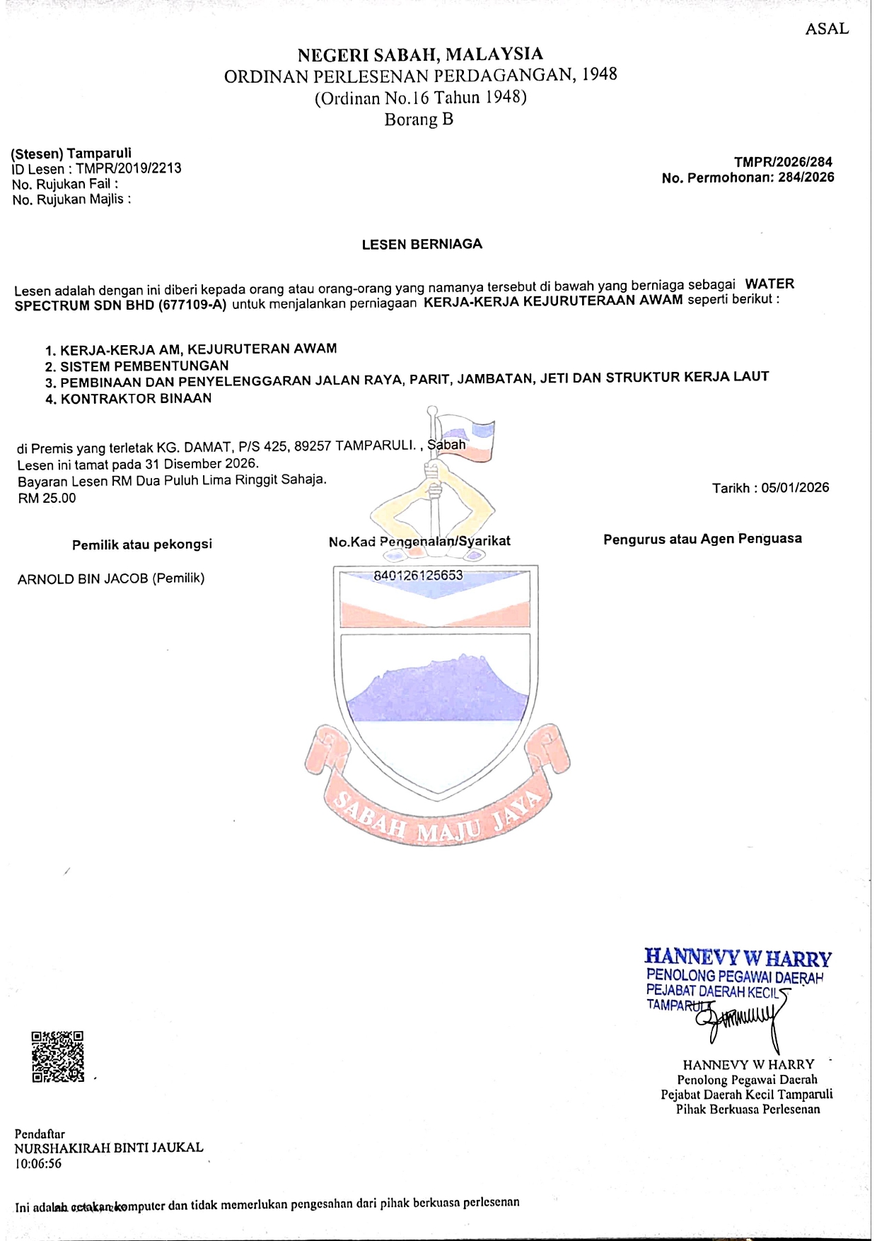 Sabah Trading Lesen 2026 – Page 1