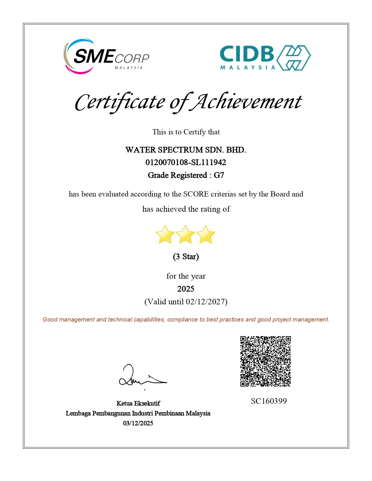 CIDB SCORE – Page 1